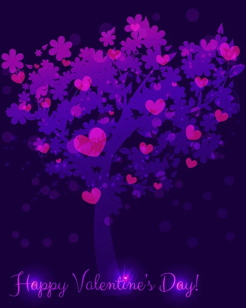 Abstract Valentine's day tree — Stock Vector