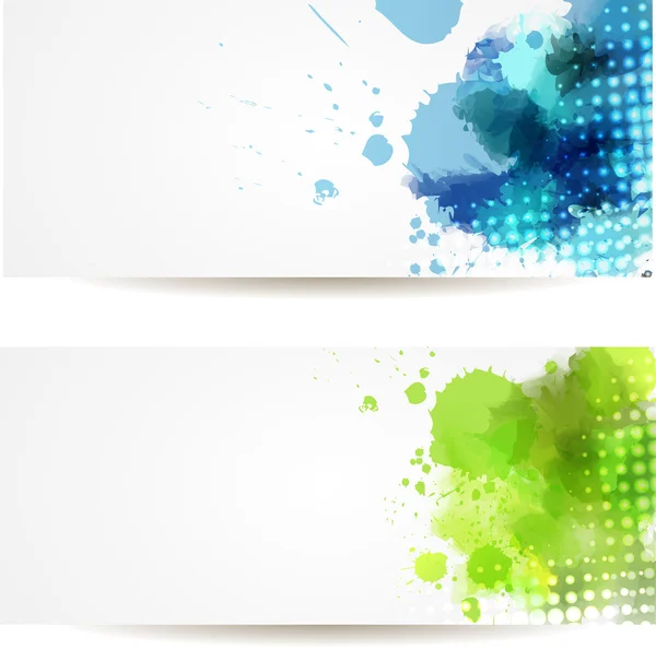 Dois banners de aquarela —  Vetores de Stock