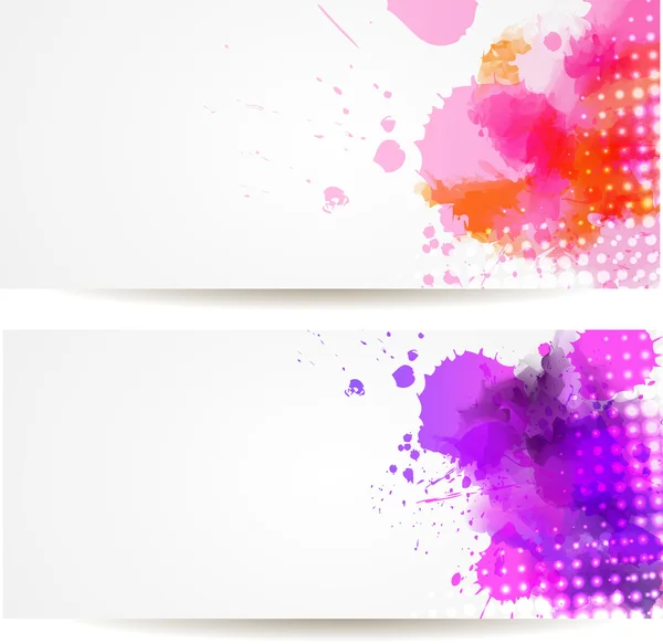 Zwei Aquarell-Banner — Stockvektor