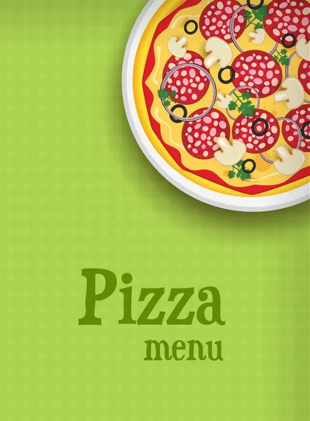 Sullo sfondo del menu con pizza — Vettoriale Stock