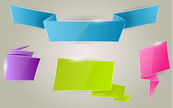 Colorful ribbon banner set — Stock Vector