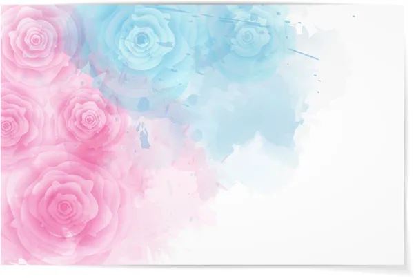 Fondo horizontal abstracto con rosas — Vector de stock