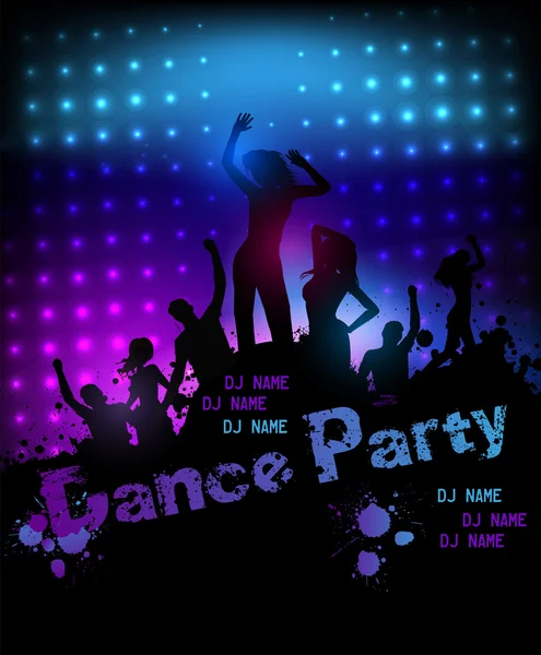 Disco party grunge poster template — Stock Vector