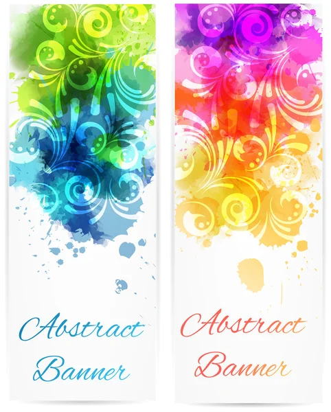 Swirly floral verticale banners — Stockvector