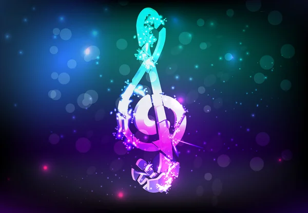 Verre musical G-clef en morceaux — Image vectorielle