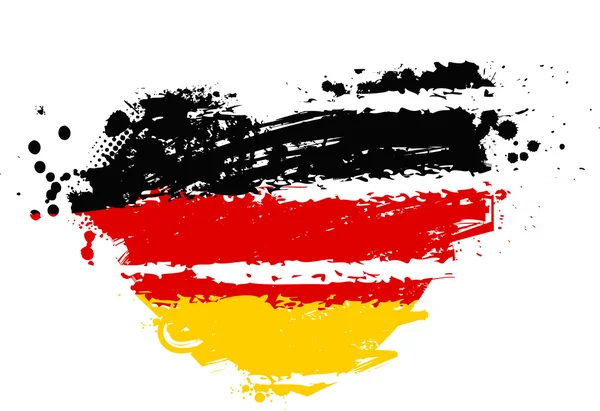 Bandera de Alemania en forma de corazón — Vector de stock