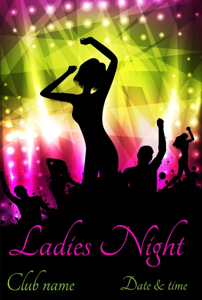 Poster for ladies night party — Stock Vector