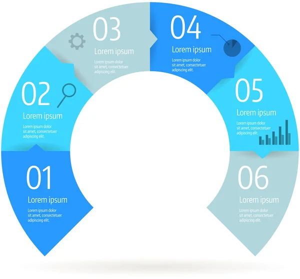 Stap cirkel infographic zakelijke diagram — Stockvector