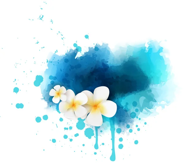 Fond abstrait avec des fleurs de plumeria — Image vectorielle