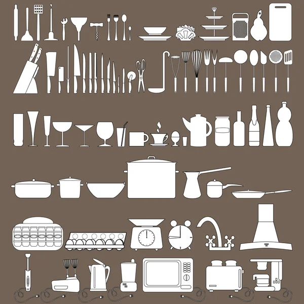 Kitchen tool icons collection — Stock Photo, Image