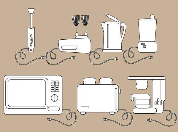 Hushållsapparater, elektriska köksmaskiner. — Stockfoto