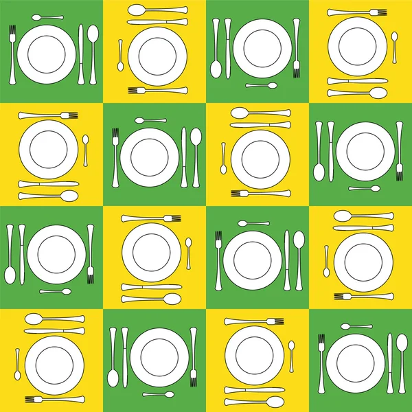 Seamless background with icons of kitchen ware — Stock Photo, Image