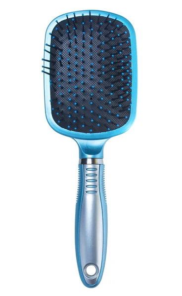 Blauwe haarborstel — Stockfoto