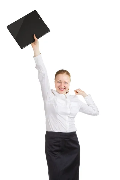 Sonriente chica en Santa sombrero — Foto de Stock