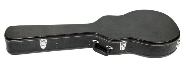 Hard case for electric guitar, isolated on white