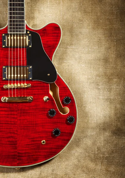 Semi-hollow gitaar — Stockfoto