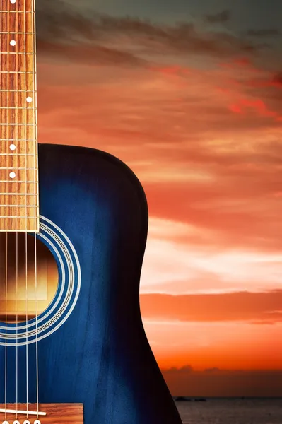 Blue Acoustic Guitar — Stock Photo, Image