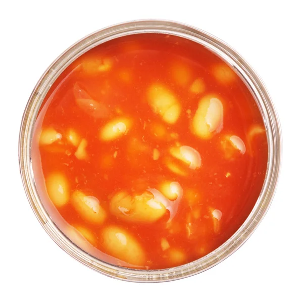 Opened Tincan With Beans — Stock Photo, Image