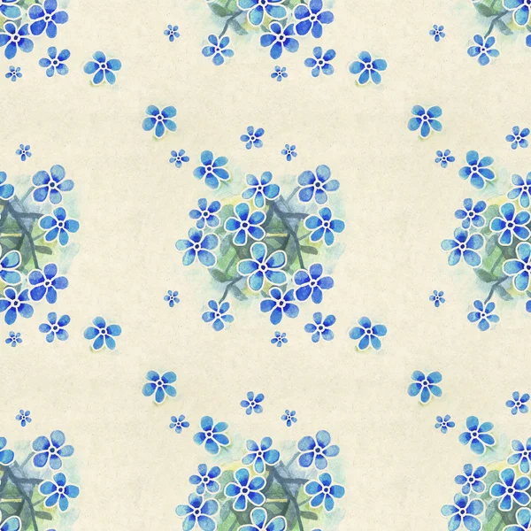 Seamless pattern with watercolor flowers — Stock Photo, Image