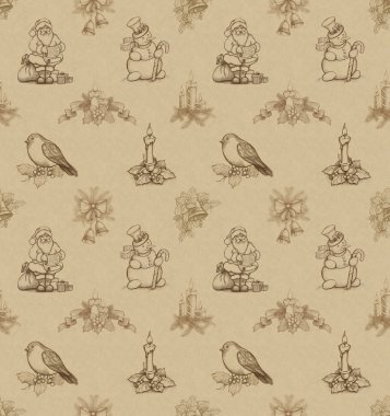 Vintage seamless yılbaşı modeli