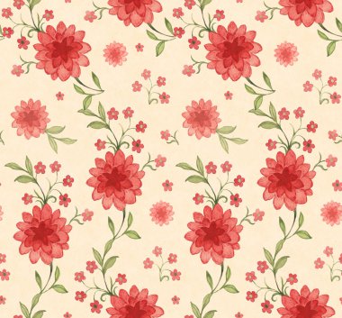 Suluboya çiçekli kusursuz desen