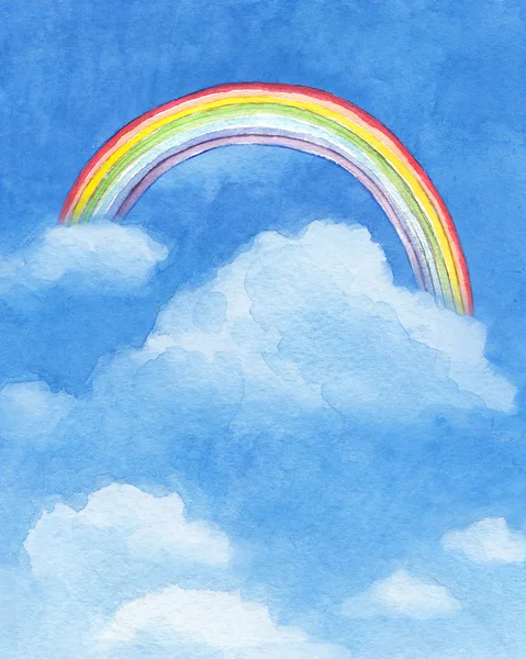 Akwarela ilustracja Rainbow — Zdjęcie stockowe