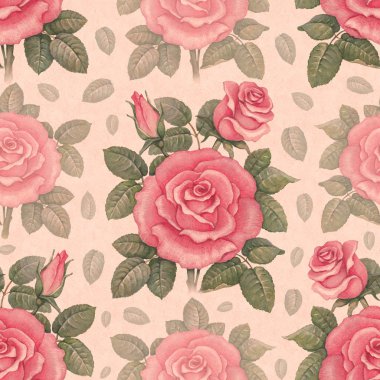 Dikişsiz desen gül sulu boya resimler