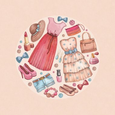 suluboya moda illüstrasyon