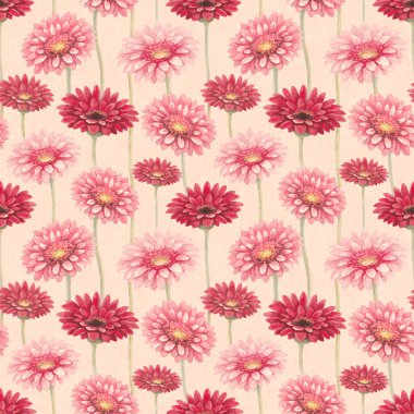 suluboya gerber çiçekler. seamless modeli