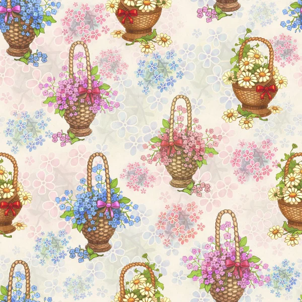 Watercolor floral seamless pattern — Stock Photo, Image