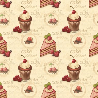 Vintage seamless modeli kek resimli