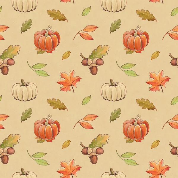 Podzimní akvarel bezešvé vzor — Stock fotografie