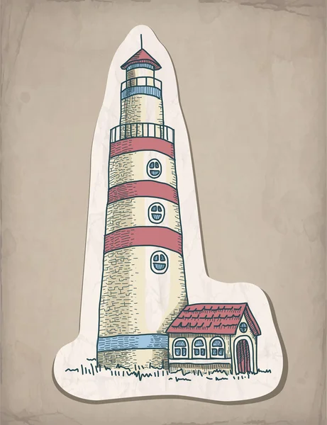 Vetor mão desenhada ilustração do farol — Vetor de Stock