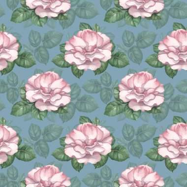 Sulu Boya desen gül çizim ile