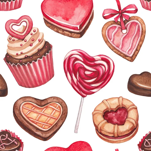 Valentine's Day illustrations collection. Seamless pattern — Stock Photo, Image