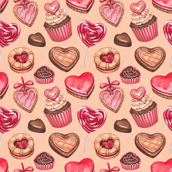 Valentine's Day illustrations collection. Seamless pattern — Stock Photo, Image