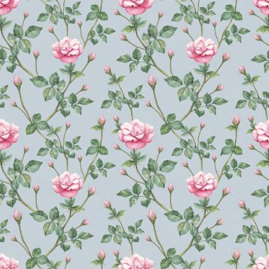 Sulu Boya desen gül çizim ile