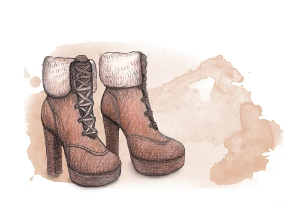 Aquarell Schuhe Illustration — Stockfoto