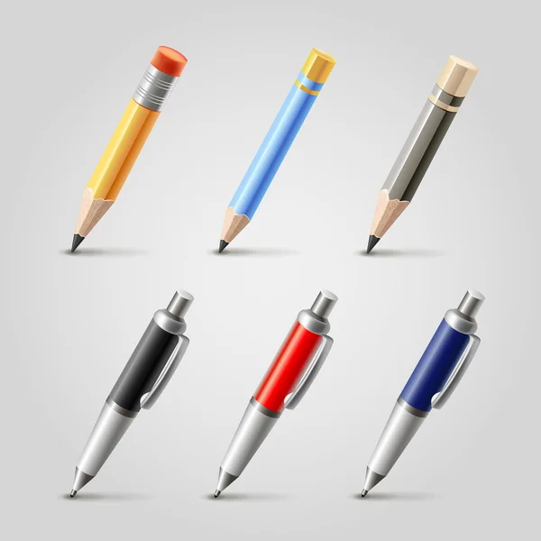 Vector pen and pencil icons set — Stock Vector