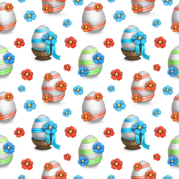 Ilustrações de ovos de Páscoa. Padrão sem costura — Fotografia de Stock