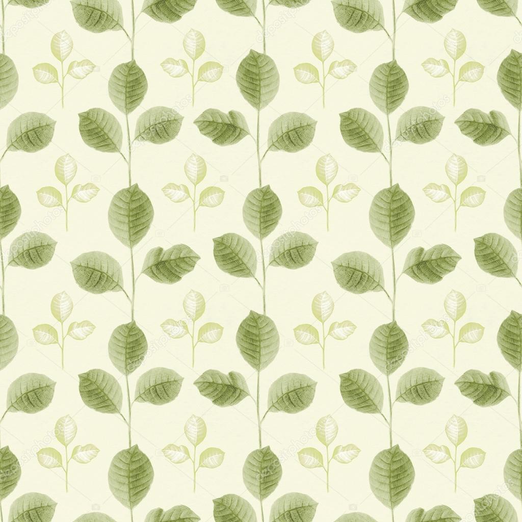 Seamless pattern with a leaves drawing