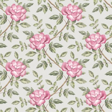 Sulu Boya desen gül