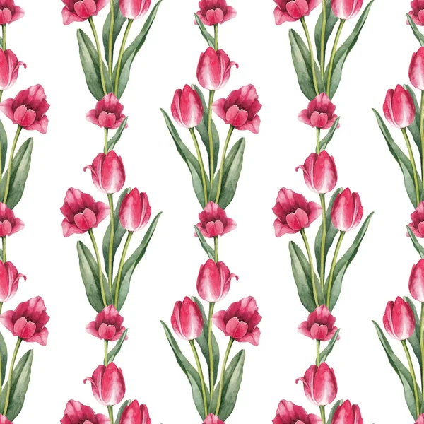 Tulip flowers seamless pattern — Stock Photo, Image