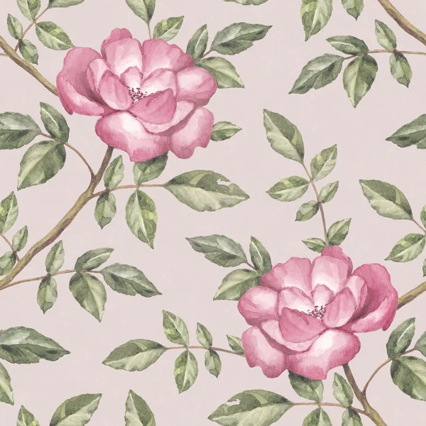 Watercolor pattern with roses — Stock Photo, Image