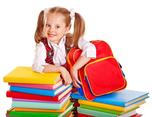 Child with stack book. Stock Image