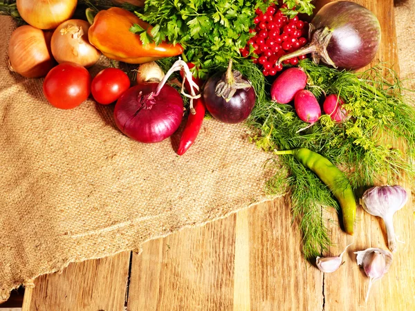 Vegetable on wooden boards. — Stock Photo, Image