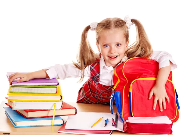 Child with stack book. Stock Picture