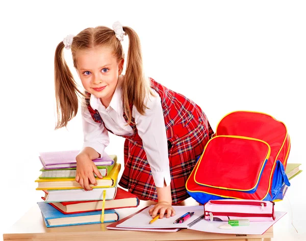 Child with stack book. Stock Image