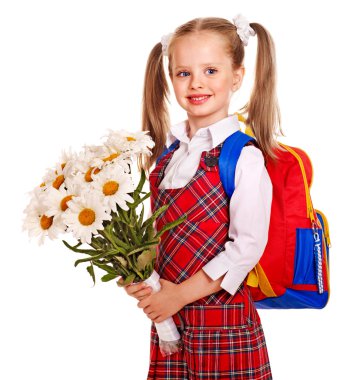 kind met rugzakalt sırt çantası ile.