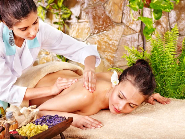 Woman getting massage in spa. — Stock Photo, Image